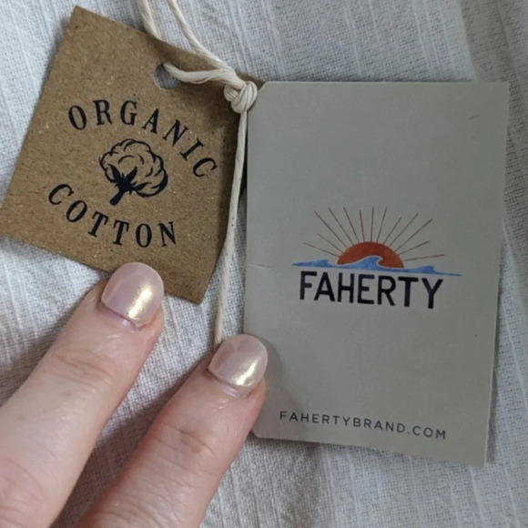 NWT Faherty Apres Soleil Stripe Hailee Dress sz M	 Organic Cotton Boho White - Picture 10 of 13